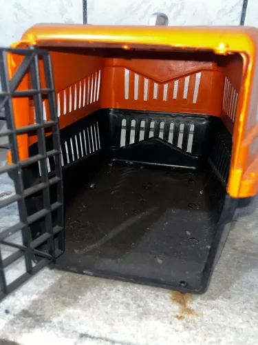Caixa transportadora de pets de curto porte + pá higiênica pra gatos