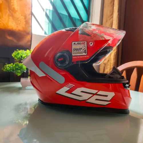 Capacete LS2 Vermelho Original + intercomunicador 
