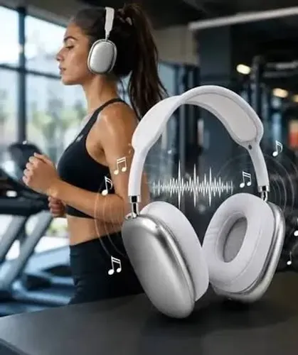 Fone de Ouvido Bluetooth Headphone Sem Fio Prata - Novo