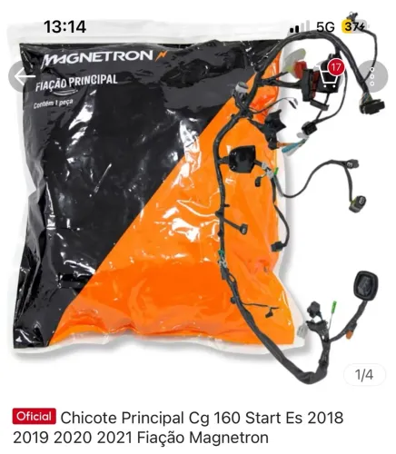 Chicote principal CG 160 start 