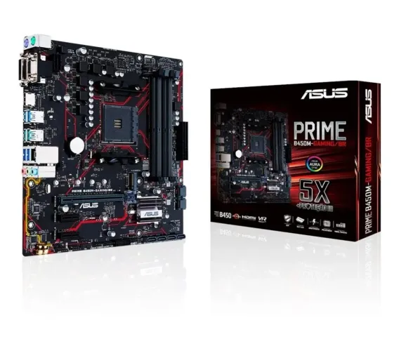 Placa-Mãe ASUS Prime B450M Gaming/BR, AMD AM4, mATX, DDR4, Preto - Prime B450M Gaming/BR