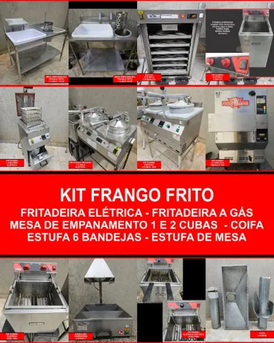 Kit Frango Frito - Fritadeira - Mesa Empanadora - Equipamentos (usado) Estudo Troca