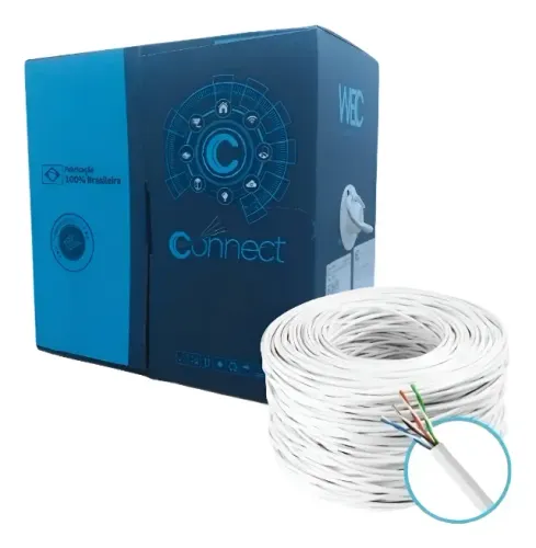 Cabo Rede Utp Lan Cat5e 4p 100% Cobre Wec Branco 305 Metros