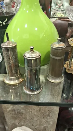 3 paliteiros antigos para uso ou decoração.