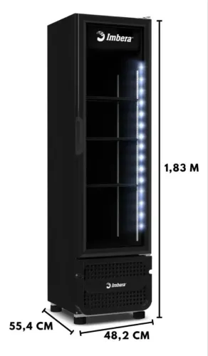 Expositor Refrigerado Imbera VR08 244L Full Black LED, com NF