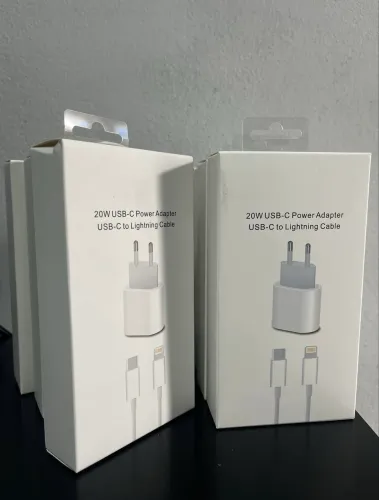 Kit Carregador Turbo 20W USB C para iPhone fonte + cabo 14 13 12 11 XR XS 8 - Produto Novo