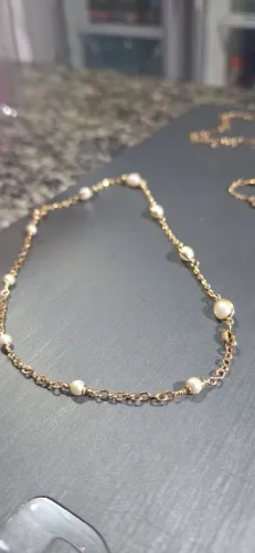 Colar ou Pulseira de Pérolas Delicadas - Semijoia Magold 18k