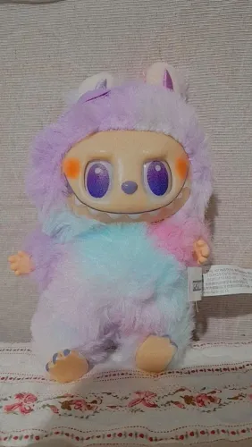 Labubu chaveiro de pelúcia grande lilás
