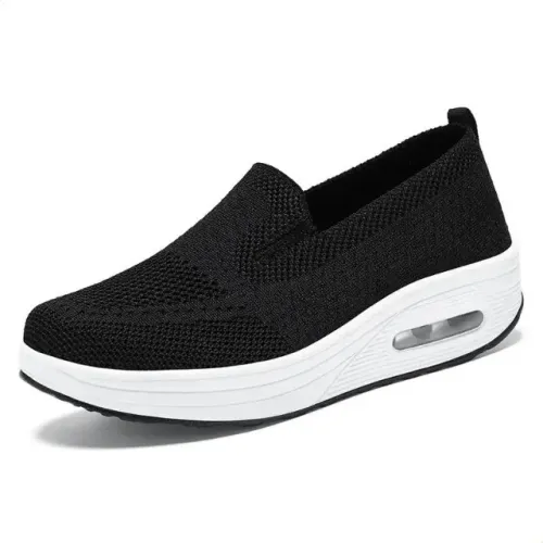 Tênis Slip On Feminino Ortopédico Confortável Caminhada Academia Casual Respirável Amortec