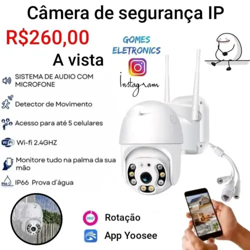 Camera de segurança IP modelo para área externa a prova d'água (Loja fisica)