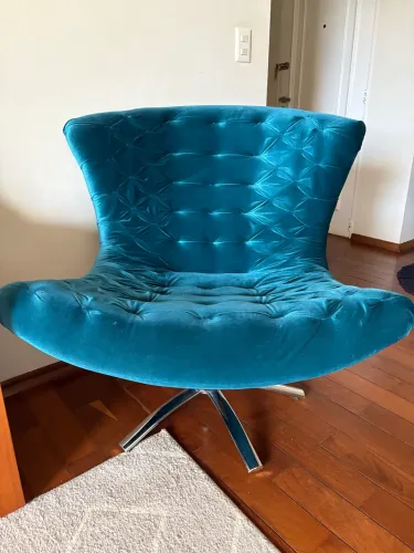 Poltrona Giratória Azul turquesa