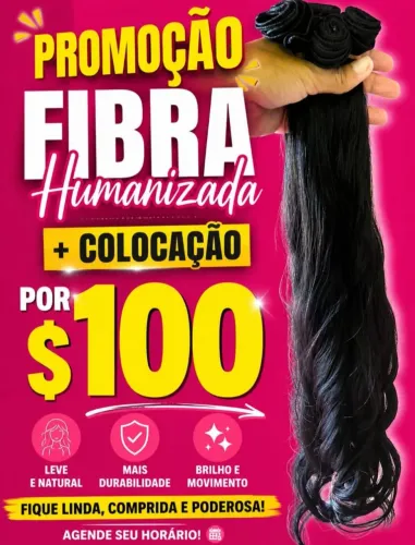 Cabelo fibra humanizada +aplicação por$100