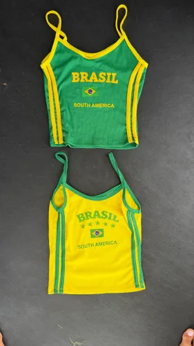 Blusa Cropped regata do Brasil
