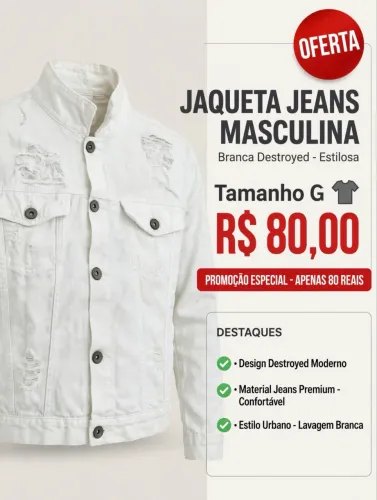 JAQUETA JEANS MASCULINA