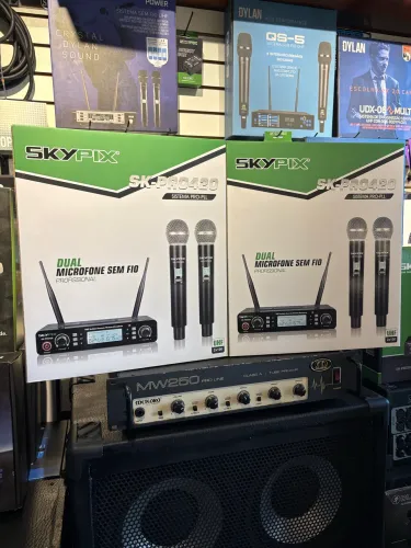 Microfone S/ Fio Skypix Sk-pro420 Duplo