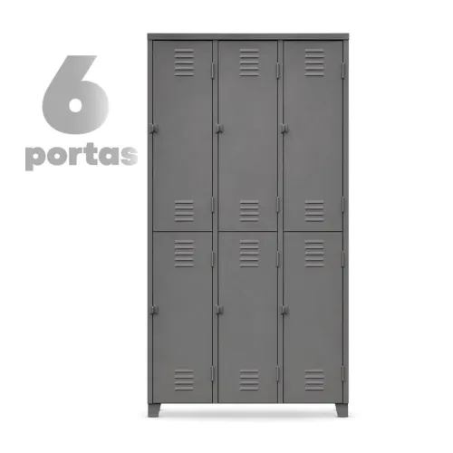 Roupeiro em aço 6 portas grandes