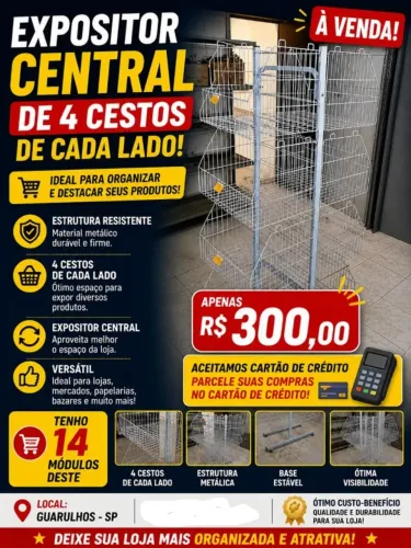 Cesto expositor duplo central