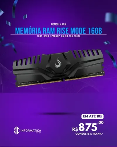 MEMÓRIA RAM RISE MODE 16GB
