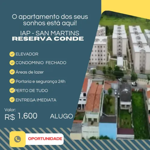 Apartamento para locação no RESERVA DO CONDE, IAPI, Salvador, BA