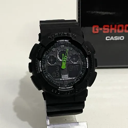 Relógio esportivo Gshock preto e verde novo