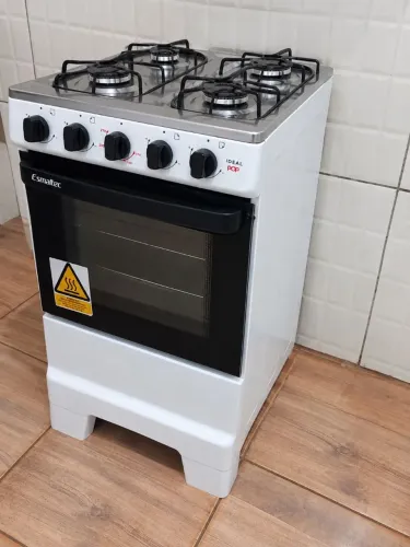 Fogão Esmaltec Ideal Pop 4 Bocas Branco com Forno