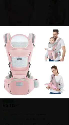 Canguru Ergonômico Bebê Rosa Hygge Moments 3 em 1