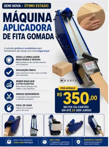Maquina Aplicadora de Fita Gomada Semi-nova (Ótimo estado!!!)