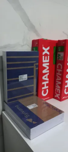 Kit papelaria A4 e A5: 2 chamex 75g (1000 folhas) + 2 blocos Offset 120g A5