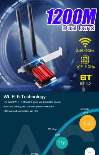 Placa Wifi e bluetooth PCi-e