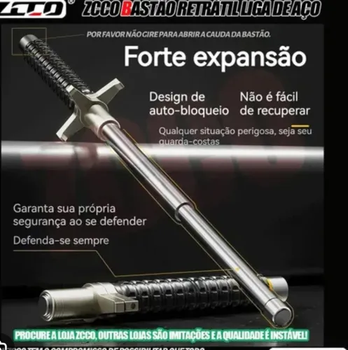 Bastão retrátil de aço de carbono
