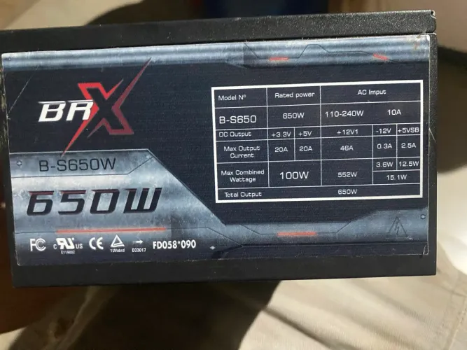 FONTE 650W BRX PARA PC