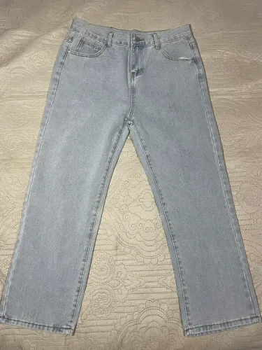 calça jeans feminina cintura baixa wide leg lavagem clara