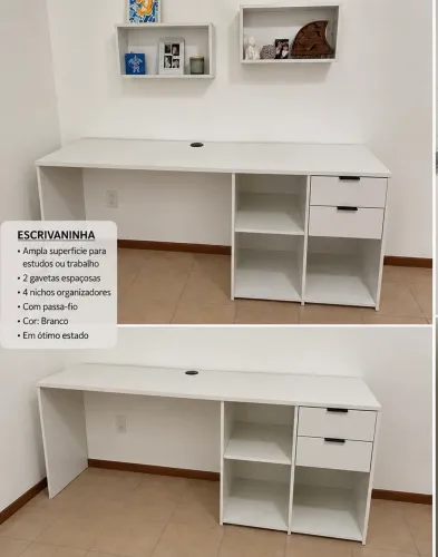 Escrivaninha Mdf Branca Modular