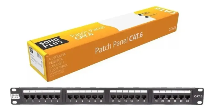 Patch Panel Cat6 T568a/b 24p 24 Portas Furukawa Soho Plus 
