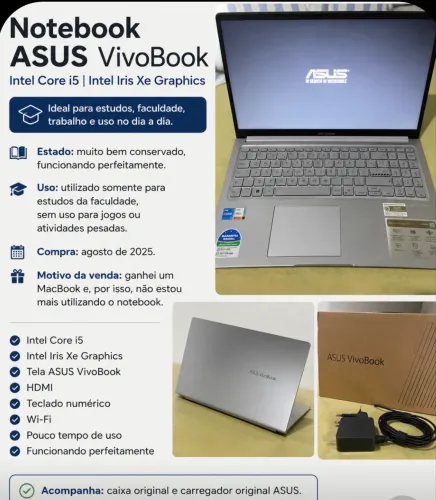 Notebook ASUS VivoBook Intel Core i5 ? Muito conservado