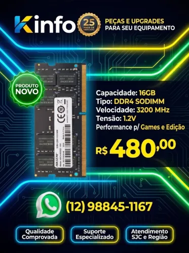 Memória DDR4 16 GB Hiksemi 3200 Mhz