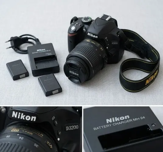 Câmera DSLR Nikon D3200 + Lente 18-55mm + Kit Completo (Excelente Estado)