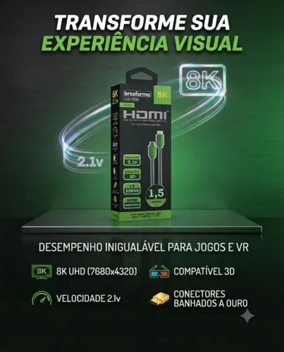 Cabo HDMI 8K Brasforma