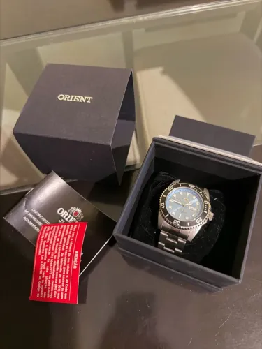 Relógio Automático Orient Aço Inoxidável 42mm Azul 100m