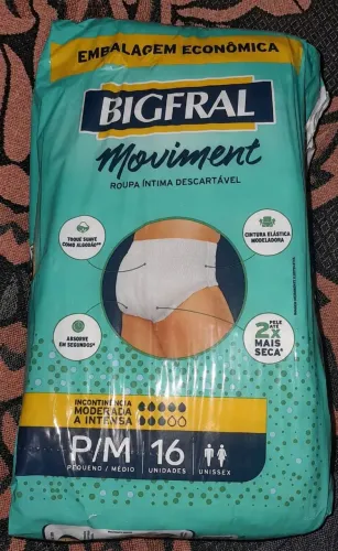 Roupa Íntima Descartável Bigfral Movement P/M <br>
