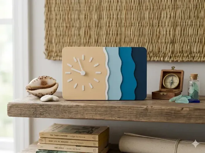 Relógio de Mesa Minimalista - Design Praia