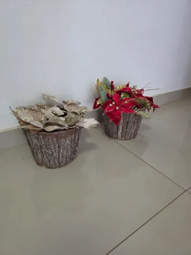 Vaso com Flor Artificial Decoração 