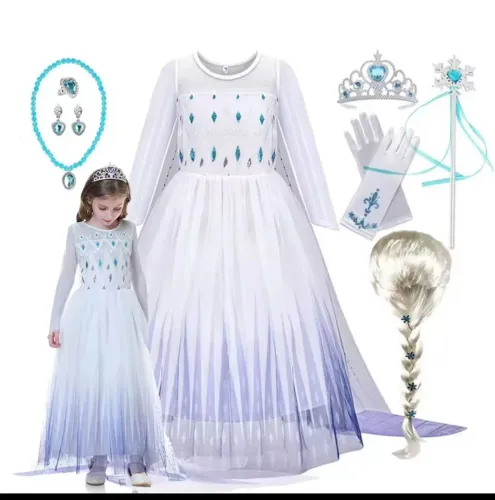 Fantasia Elsa frozen disney, tamanho 6 anos