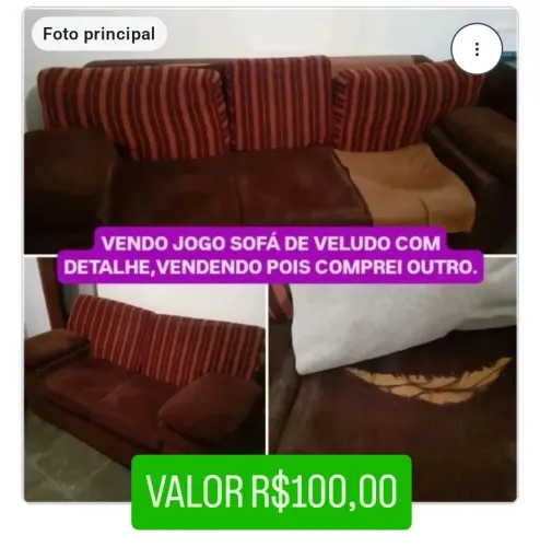 JOGO SOFÁ VELUDO.