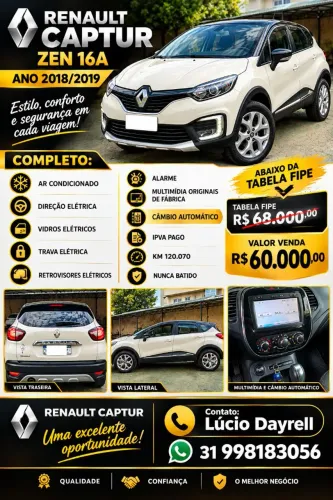 Renault Captur Zen 1.6 16V Flex 5P Aut. 2019