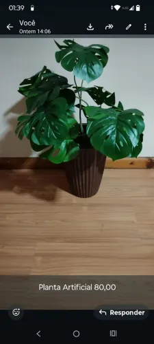 Planta Artificial com vaso
