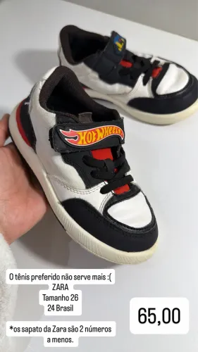 Tênis Zara Hot Wheels Infantil - Tam. 26 (Europa) / 24 (Brasil)