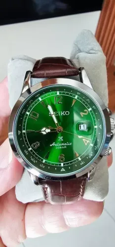 Relógio SEIKO x PADI Esportivo Verde De Masculino Clássico De Couro Multifuncional Para Me