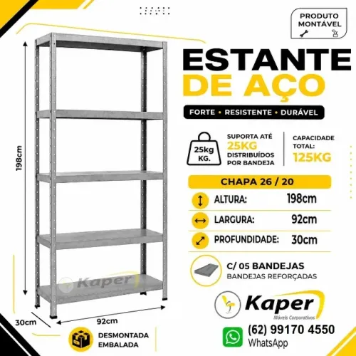 Prateleira cinza ( produto novo ) metal