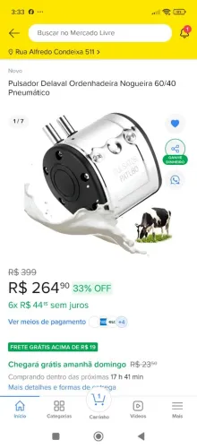 Pulsador delaval Ordenhadeira 60/40 pneumático 